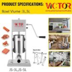 سوسیس پرکن دستی 3 لیتری گیربکسی ویکتور VICTOR-JS3L - تصویر 2