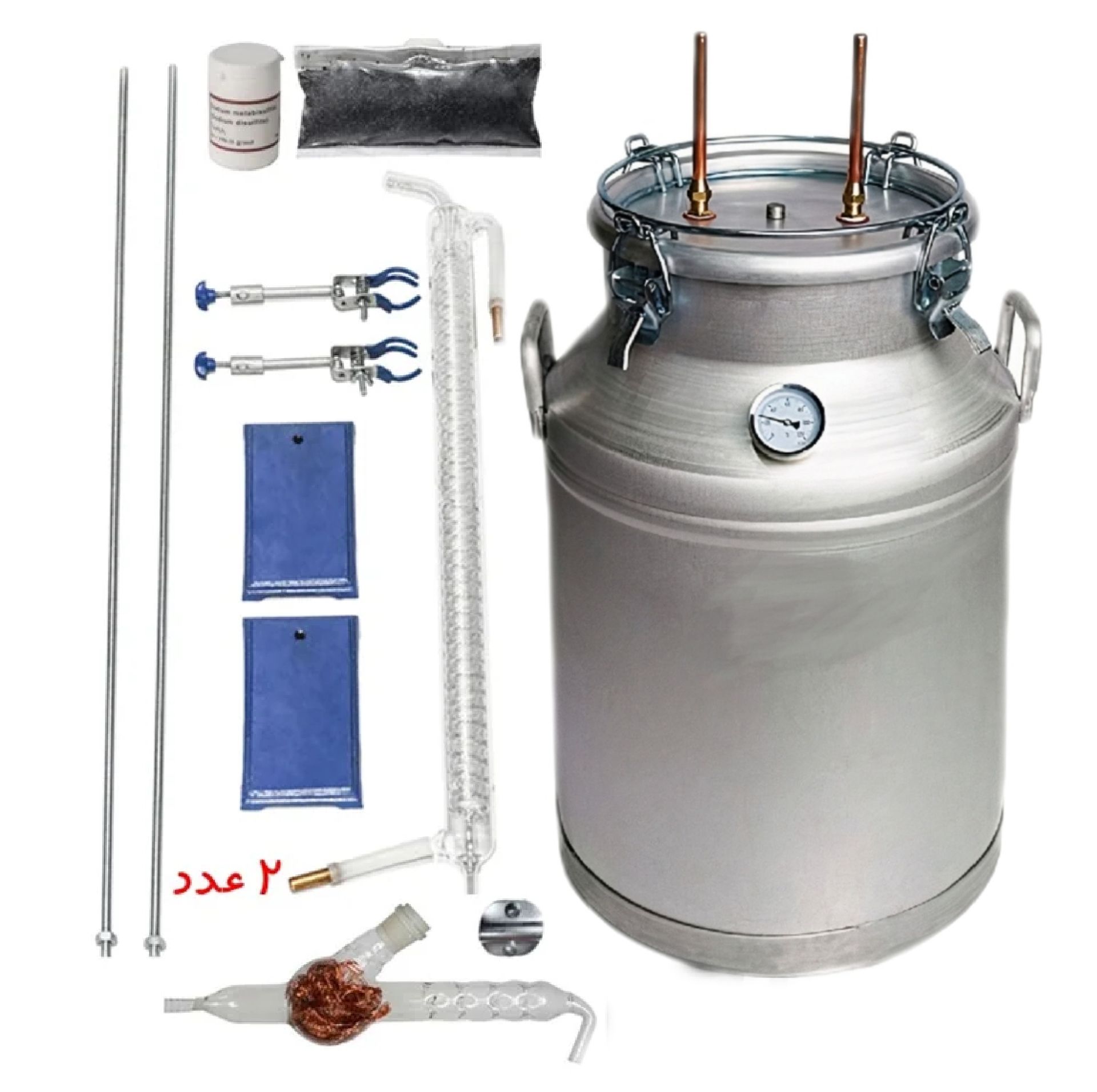 BackgroundEraser_20260503_121004816-1 دستگاه تقطیر 100 لیتری با کندانسور شیشه ای فول پکیج - تصویر 1